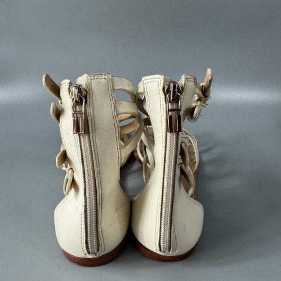 Tory Burch Off-White Leather Lucas Flat Gladiator Sandal, Size 8.5 - Picture 7 of 15